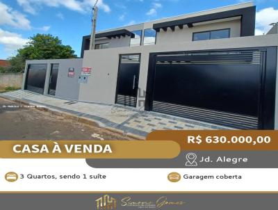Casa para Venda, em Tel�maco Borba, bairro Jardim Alegre, 3 dormit�rios, 2 banheiros, 1 su�te, 2 vagas