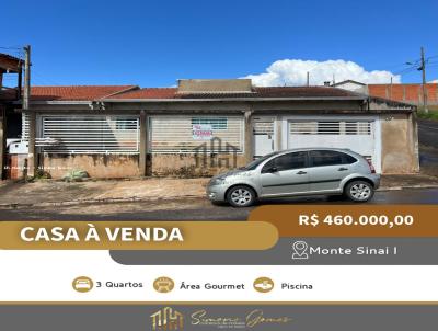 Casa para Venda, em Tel�maco Borba, bairro Monte Sinai, 3 dormit�rios, 1 banheiro, 1 vaga